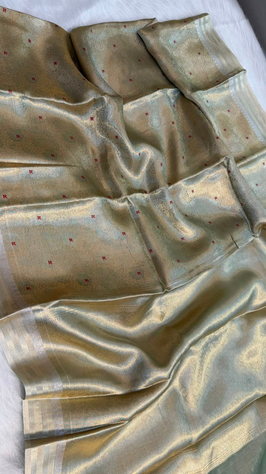 Pure Banarasi Tissue Silk Brocade Zari Mina Work Saree