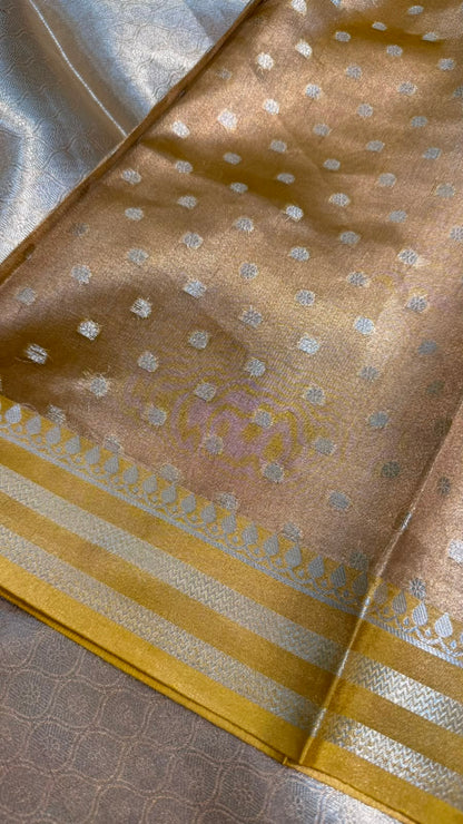 Pure Banarasi Tissue Silk Brocade Zari Mina Work Saree