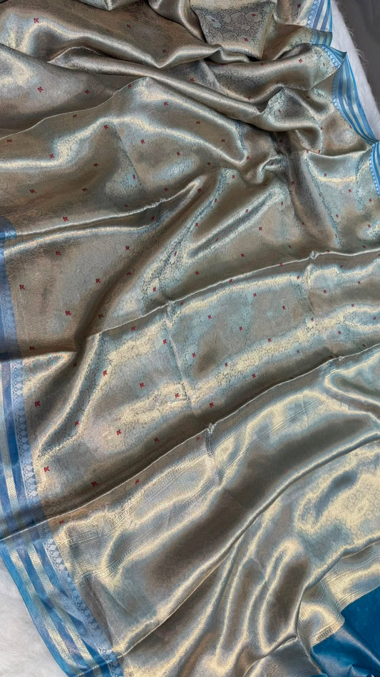 Pure Banarasi Tissue Silk Brocade Zari Mina Work Saree
