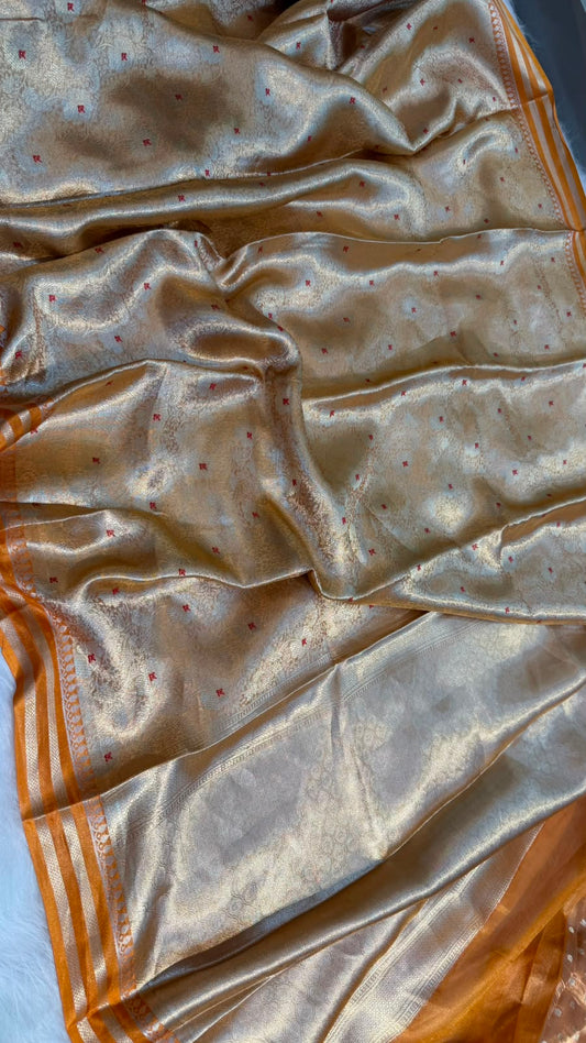 Pure Banarasi Tissue Silk Brocade Zari Mina Work Saree