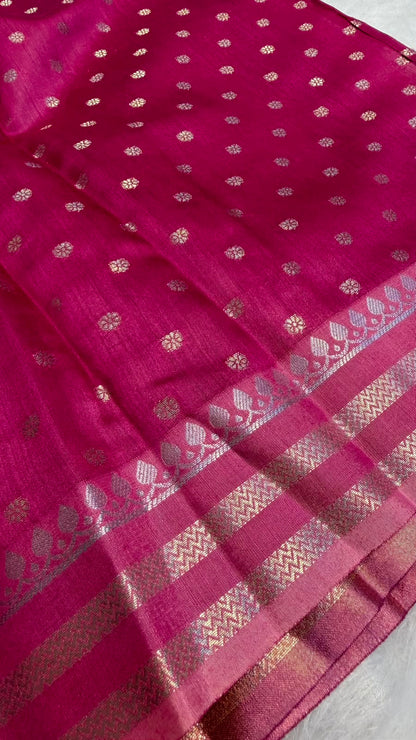 Pure Banarasi Tissue Silk Brocade Zari Mina Work Saree