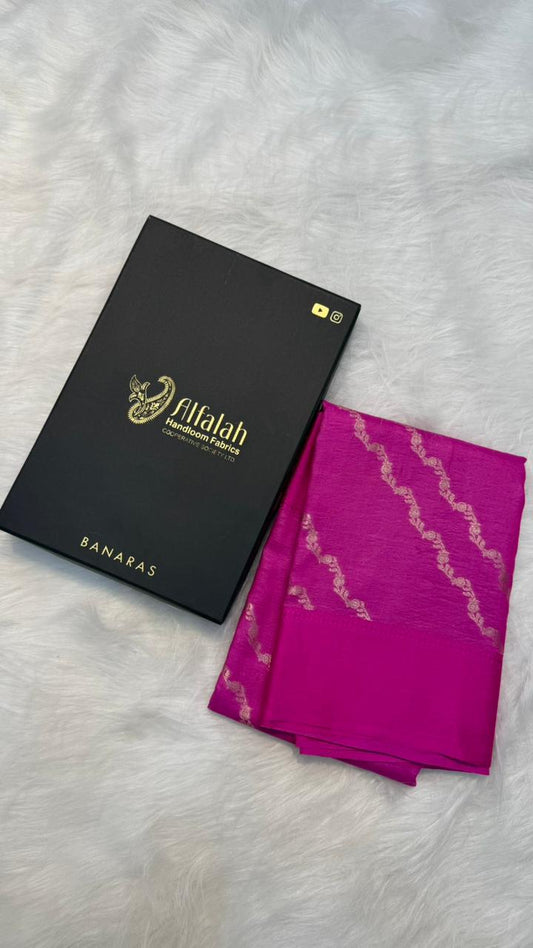 Handloom Banarasi Pure Tussar Silk Aada Design Katan Border Saree