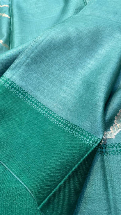 Handloom Banarasi Pure Tussar Silk Aada Design Katan Border Saree