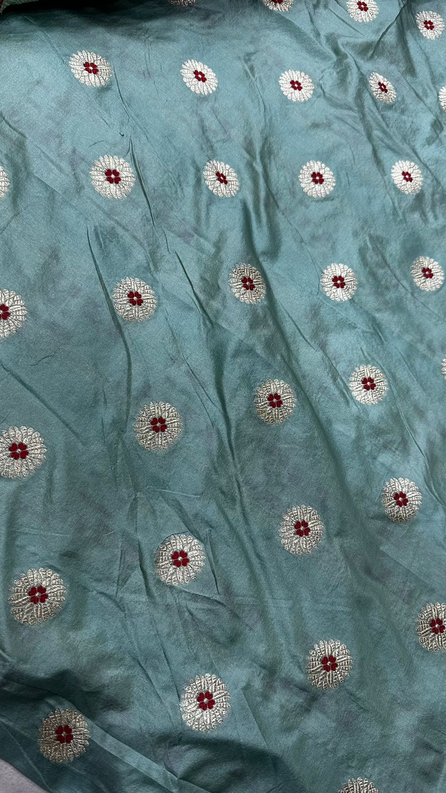 Handloom Banarasi katan silk lehenga...Sky blue color