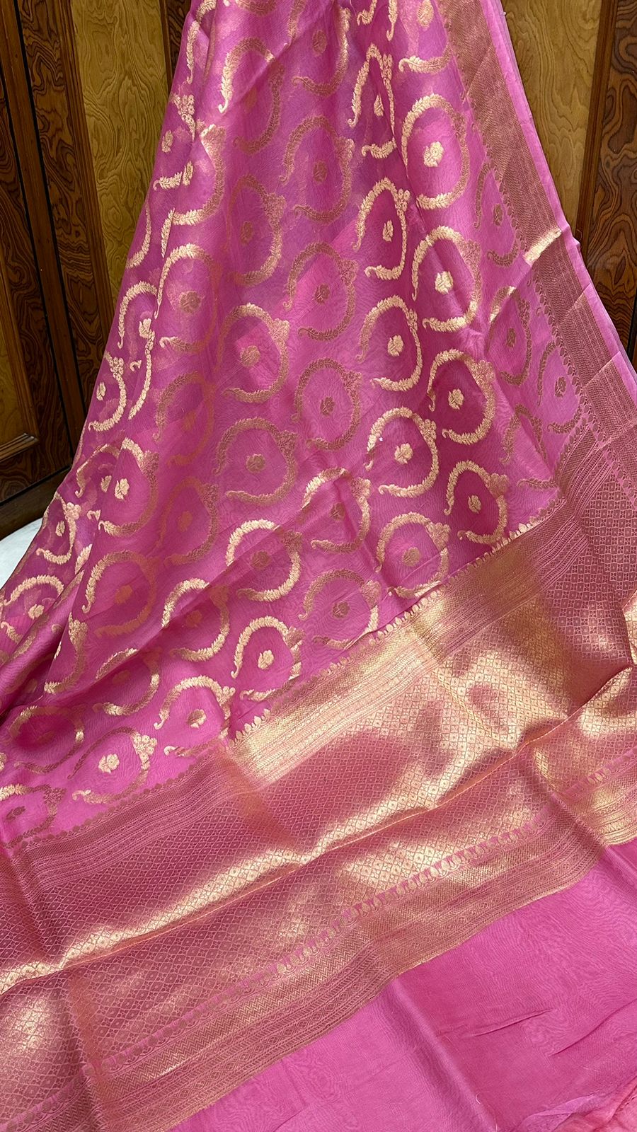 Pure Organza Silk with pure Zari Work Saree Pastel color