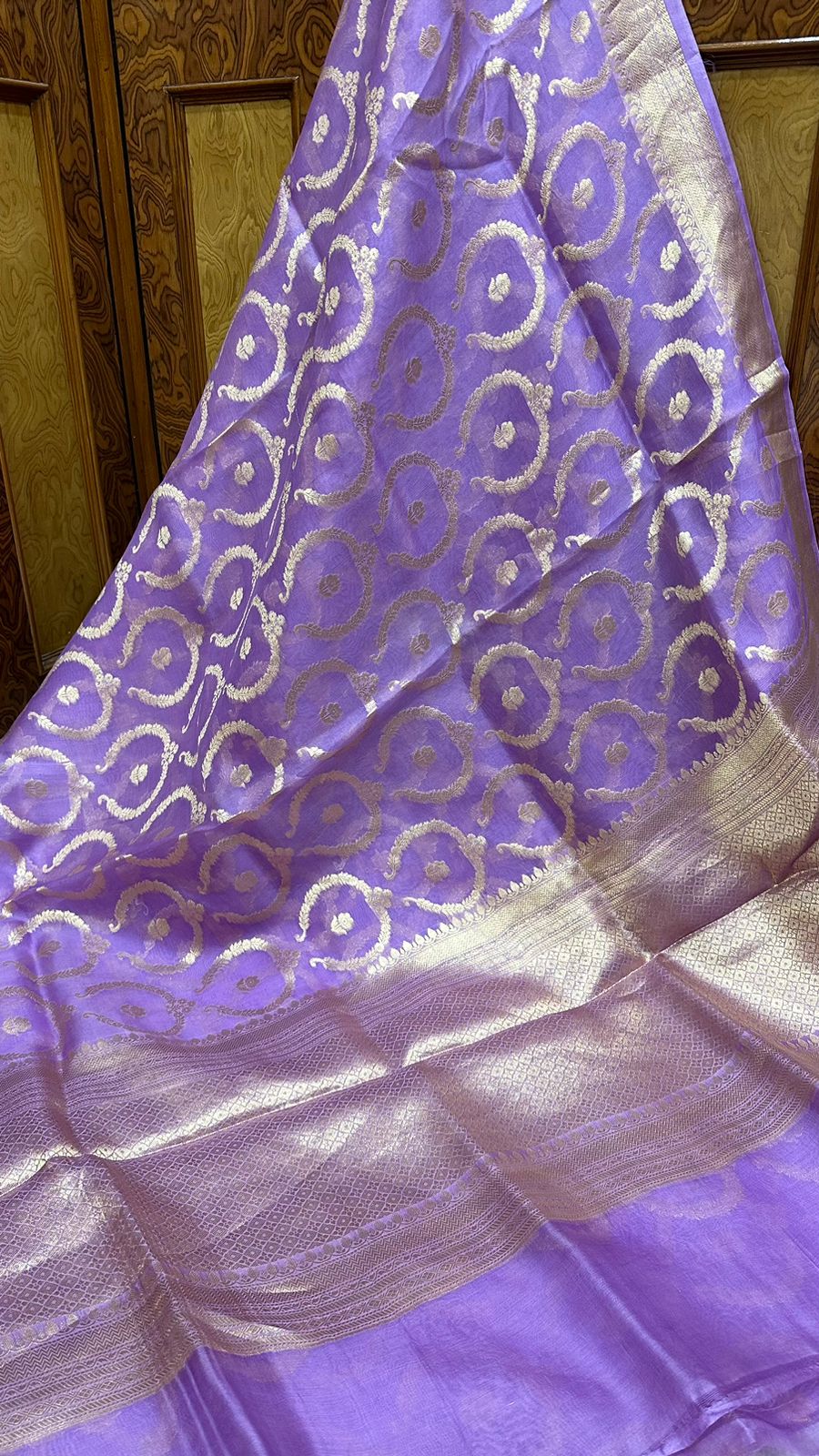 Pure Organza Silk with pure Zari Work Saree Pastel color