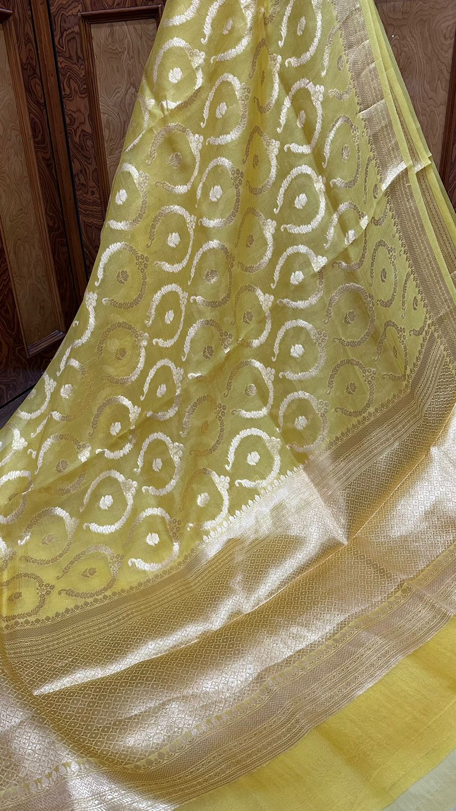 Pure Organza Silk with pure Zari Work Saree Pastel color