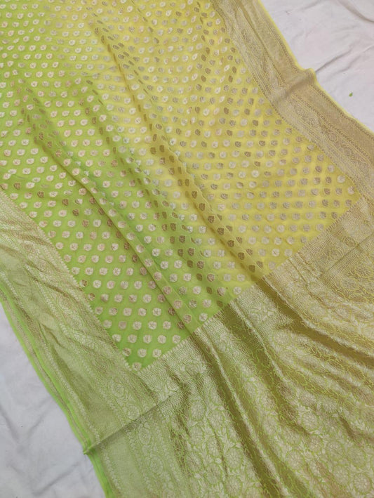 Handloom Pure Khaddi chiffon Banarasi Saree