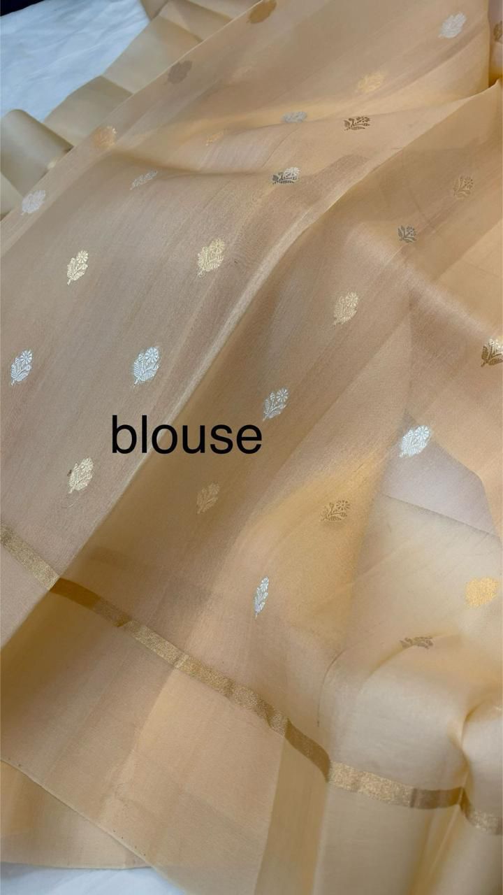 Banarasi Handloom Pure kora Organza silk saree satin border kaduwa Weaving