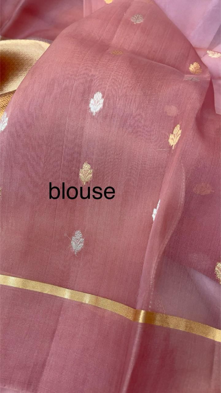 Banarasi Handloom Pure kora Organza silk saree satin border kaduwa Weaving