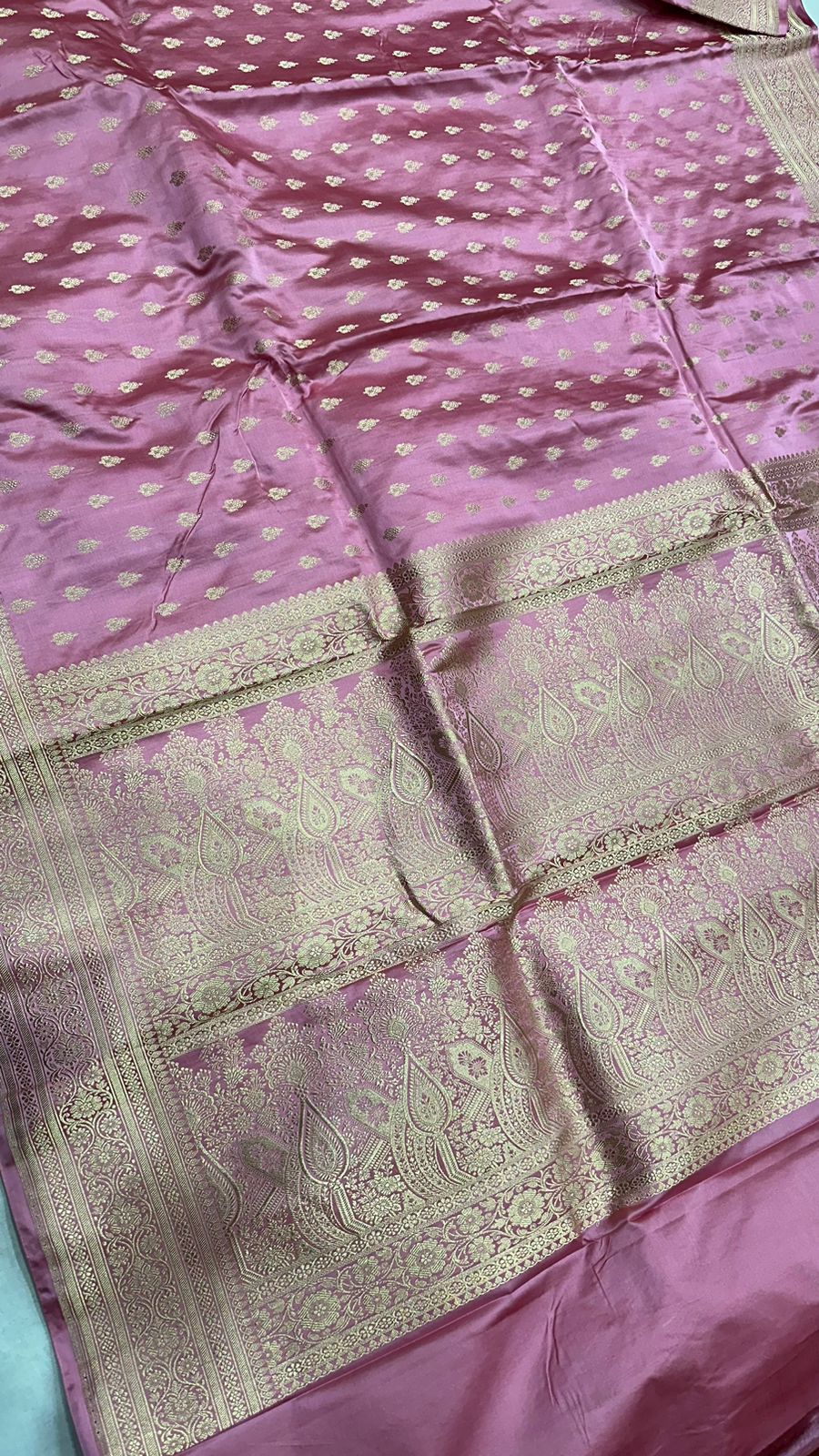 Handloom Pure mashru satin silk zari buti saree