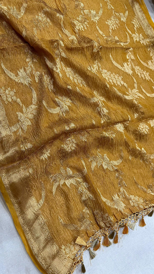 Pure Tissu Silk Crushed Dupatta