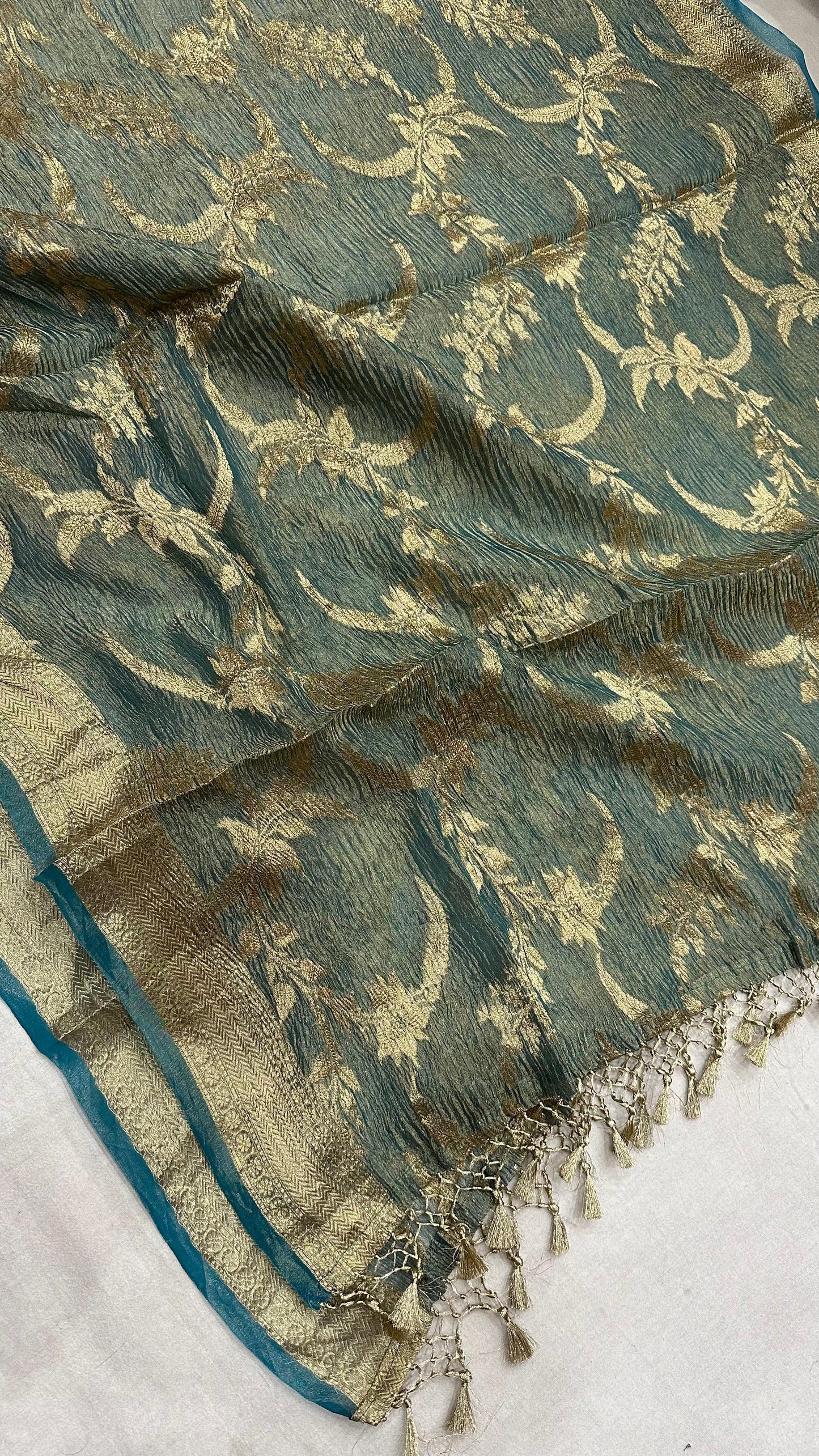 Pure Tissu Silk Crushed Dupatta