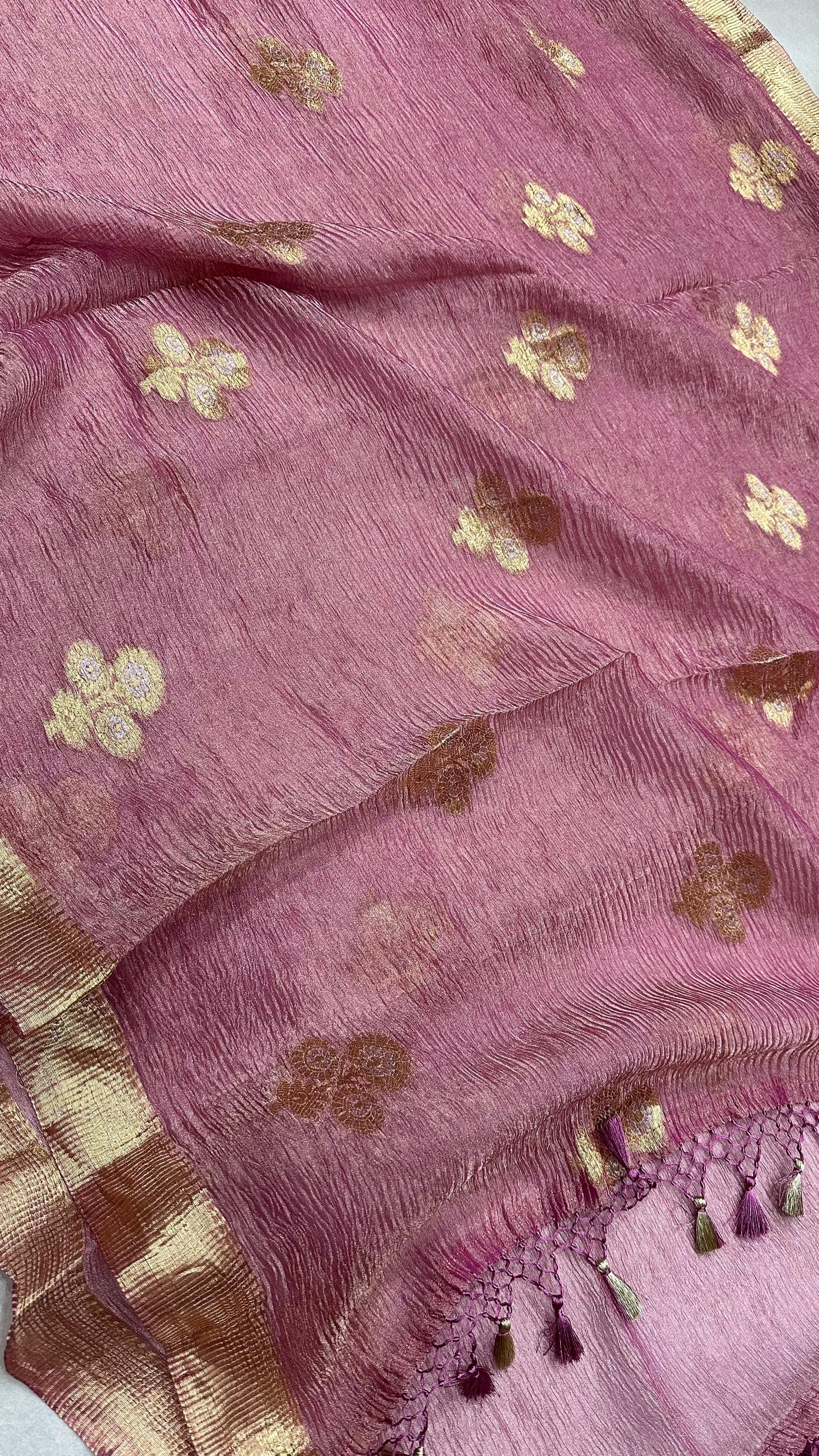 Pure Tissu Silk Crushed Dupatta