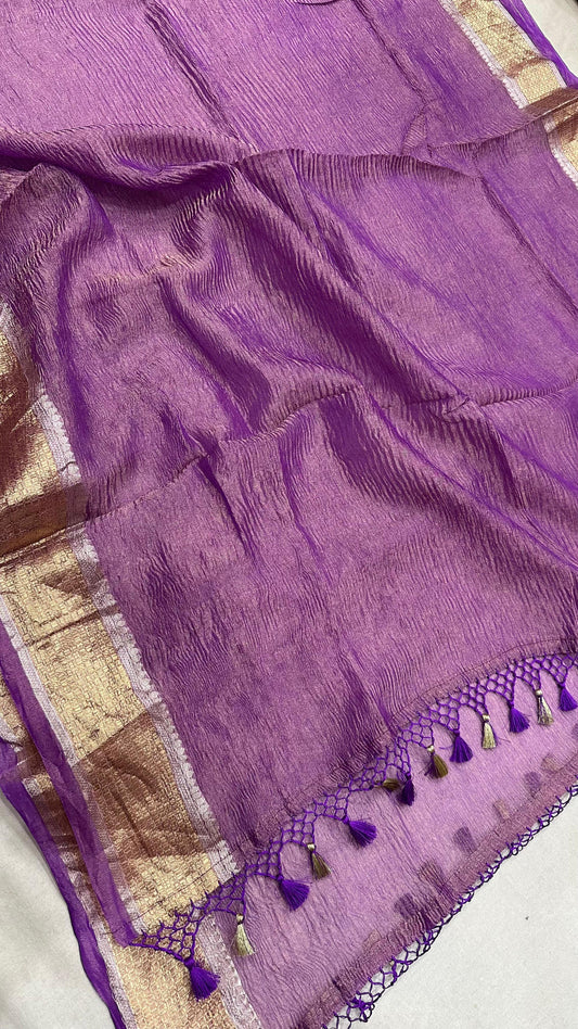 Pure Tissu Silk Crushed Dupatta