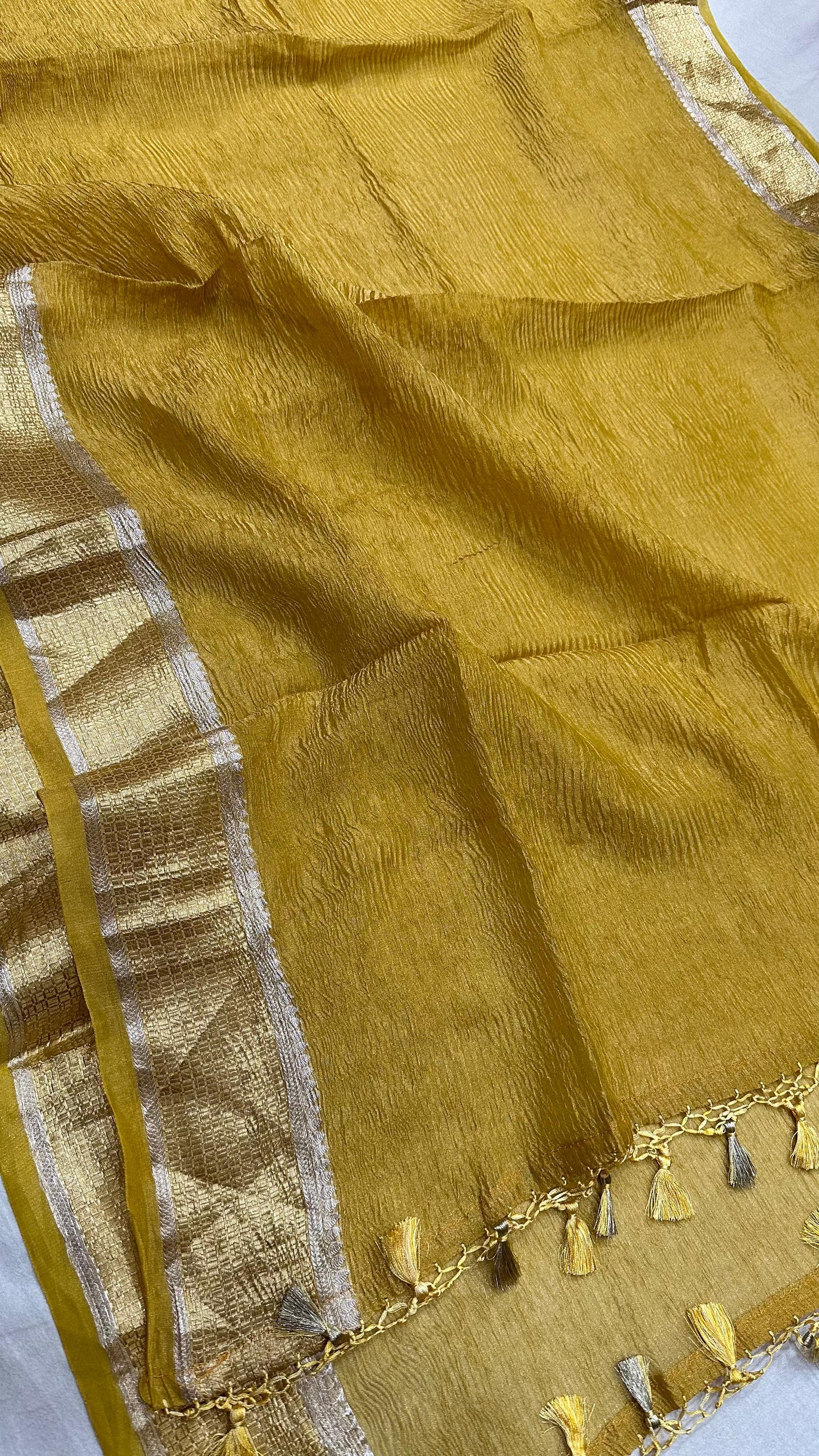 Pure Tissu Silk Crushed Dupatta