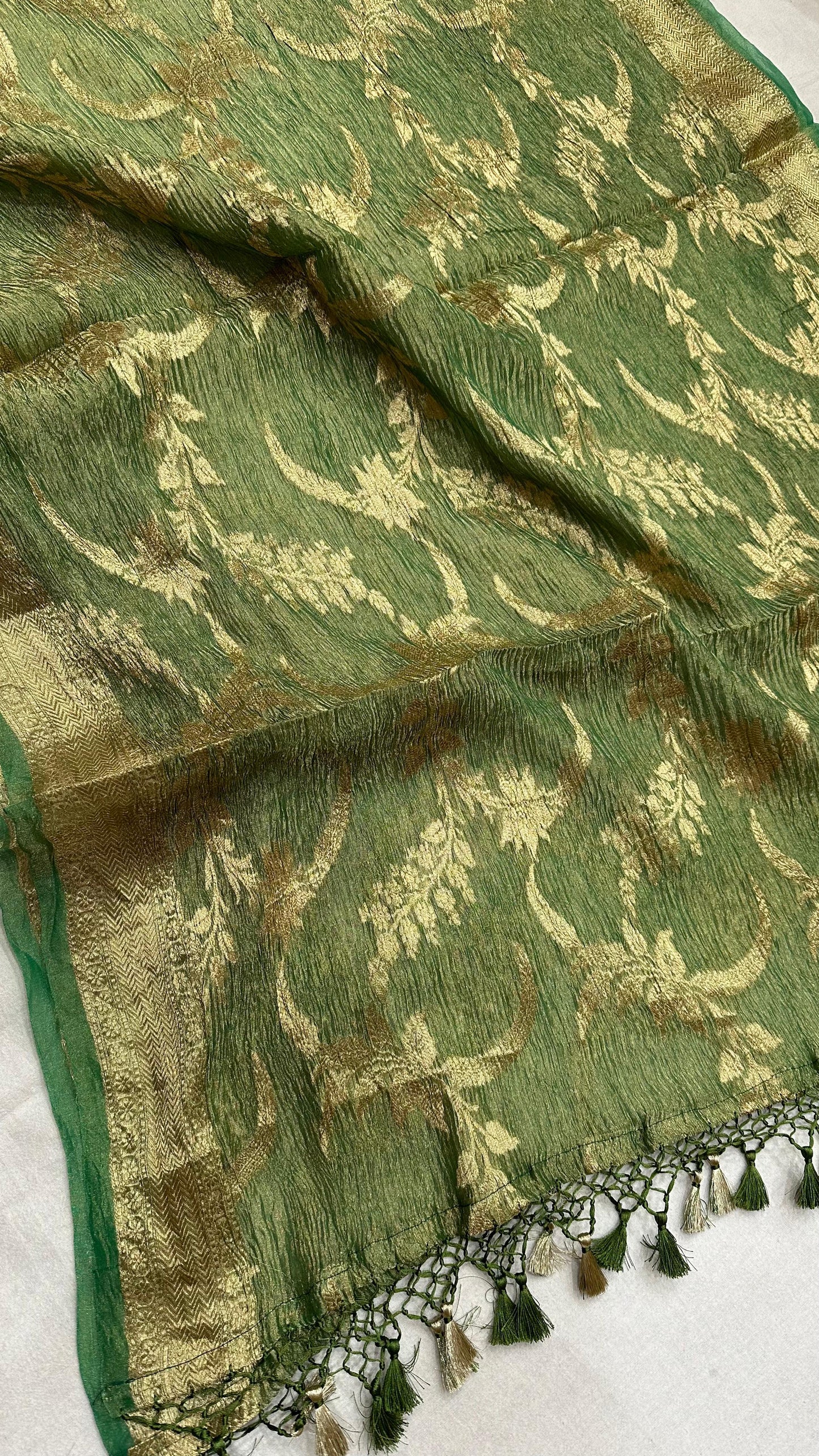 Pure Tissu Silk Crushed Dupatta