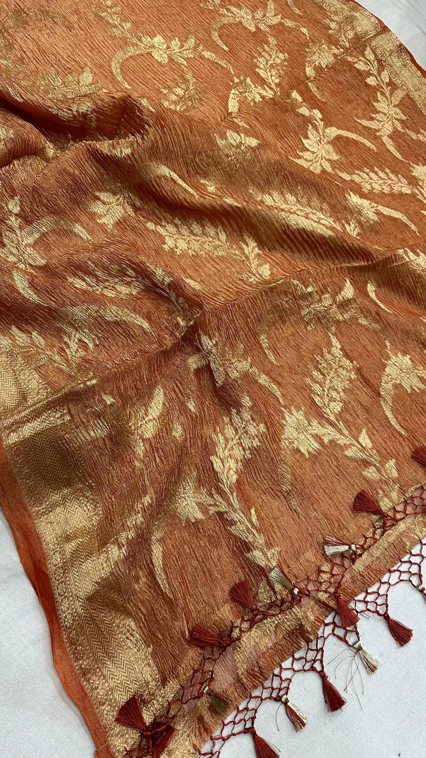 Pure Tissu Silk Crushed Dupatta