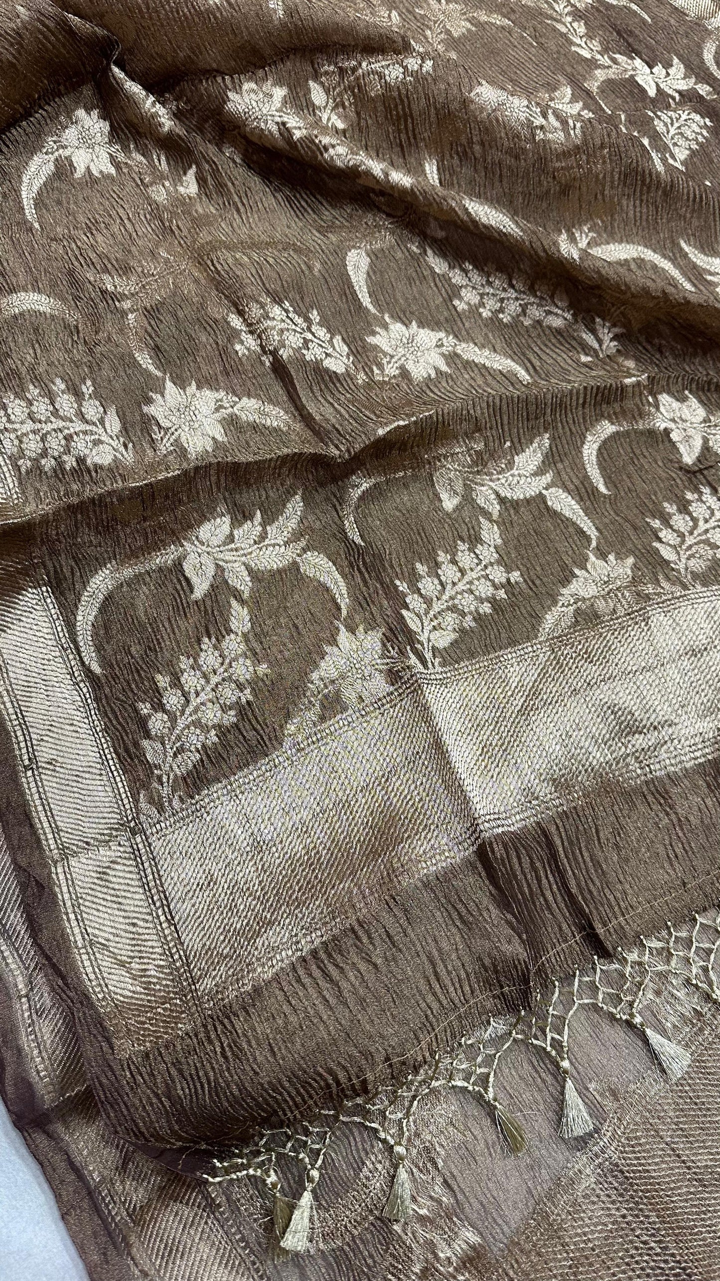 Pure Tissu Silk Crushed Dupatta