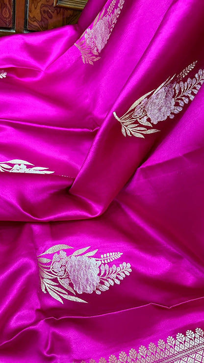 Handwoven Pure Banarasi mashru silk Sona Rupa kaduwa buta Work Saree