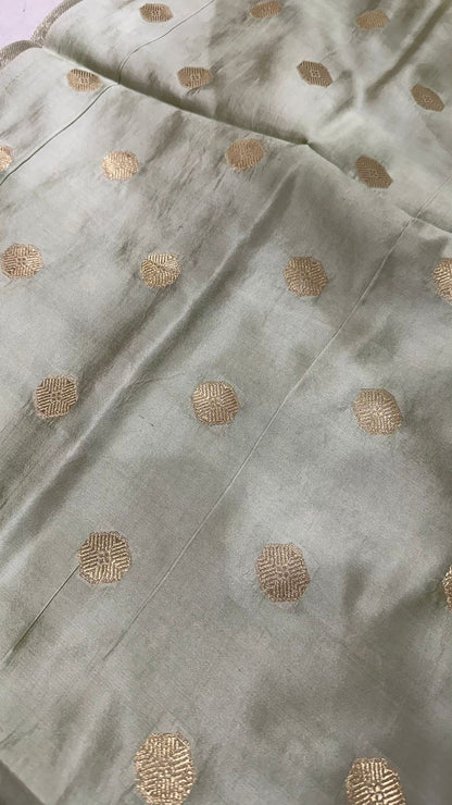 Pure organza tissue drill half half Saree