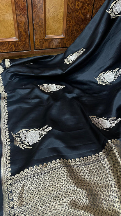 Handloom Pure Mashru Silk Kaduwa Buta Saree