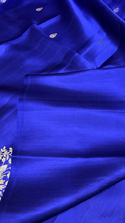 Handwoven Pure mashru silk kaduwa buti with minedar Scalloped Kaduwa border Saree