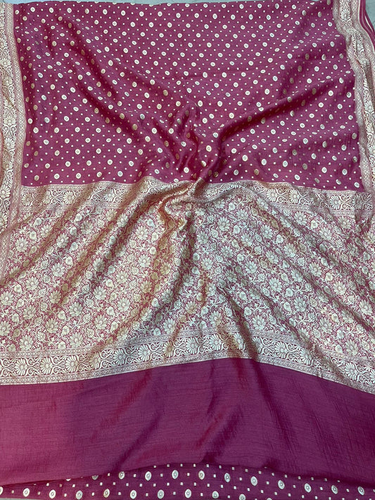 Handloom Pure Banarasi Munga Soft Silk Saree