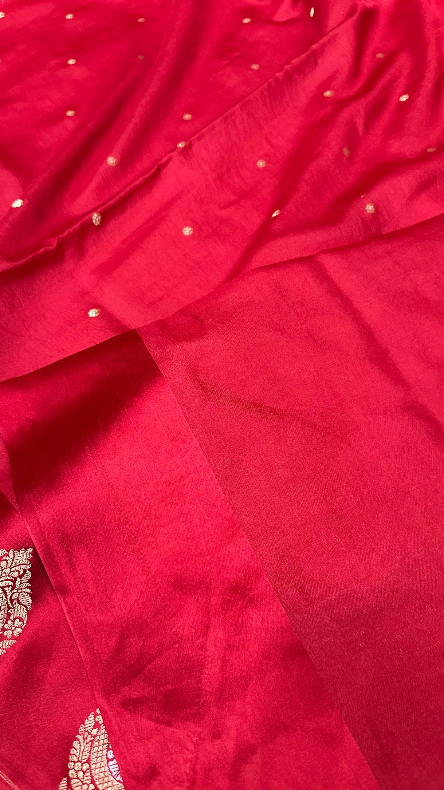 Handloom Pure Raw mango silk Satin border with minedar buta work Saree