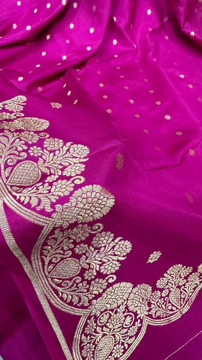 Handloom Pure Raw mango silk Scalloped border Saree