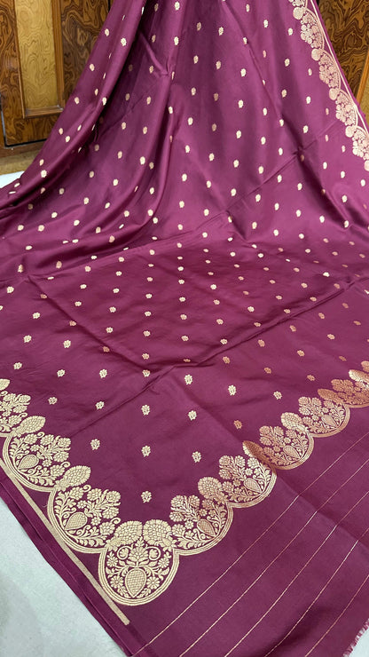 Handloom Pure Raw mango silk Scalloped border Saree