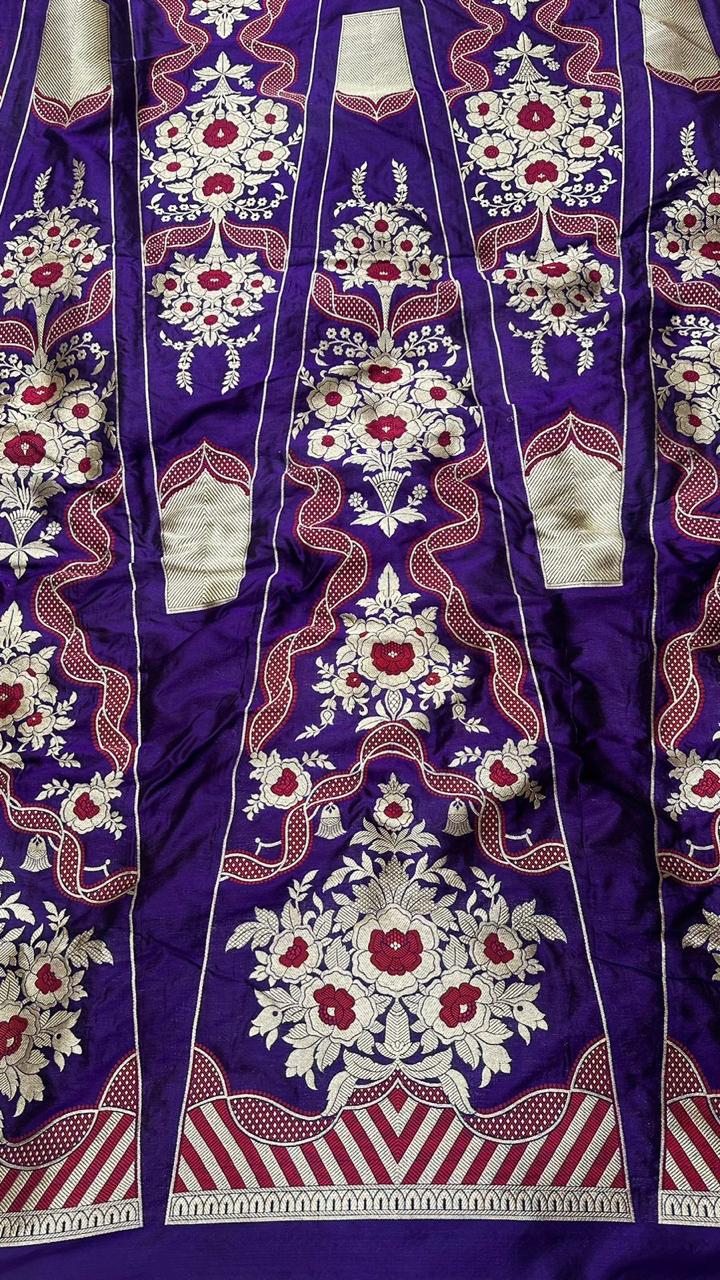 Handloom Pure Banarasi Katan Silk Bridal Lehenga