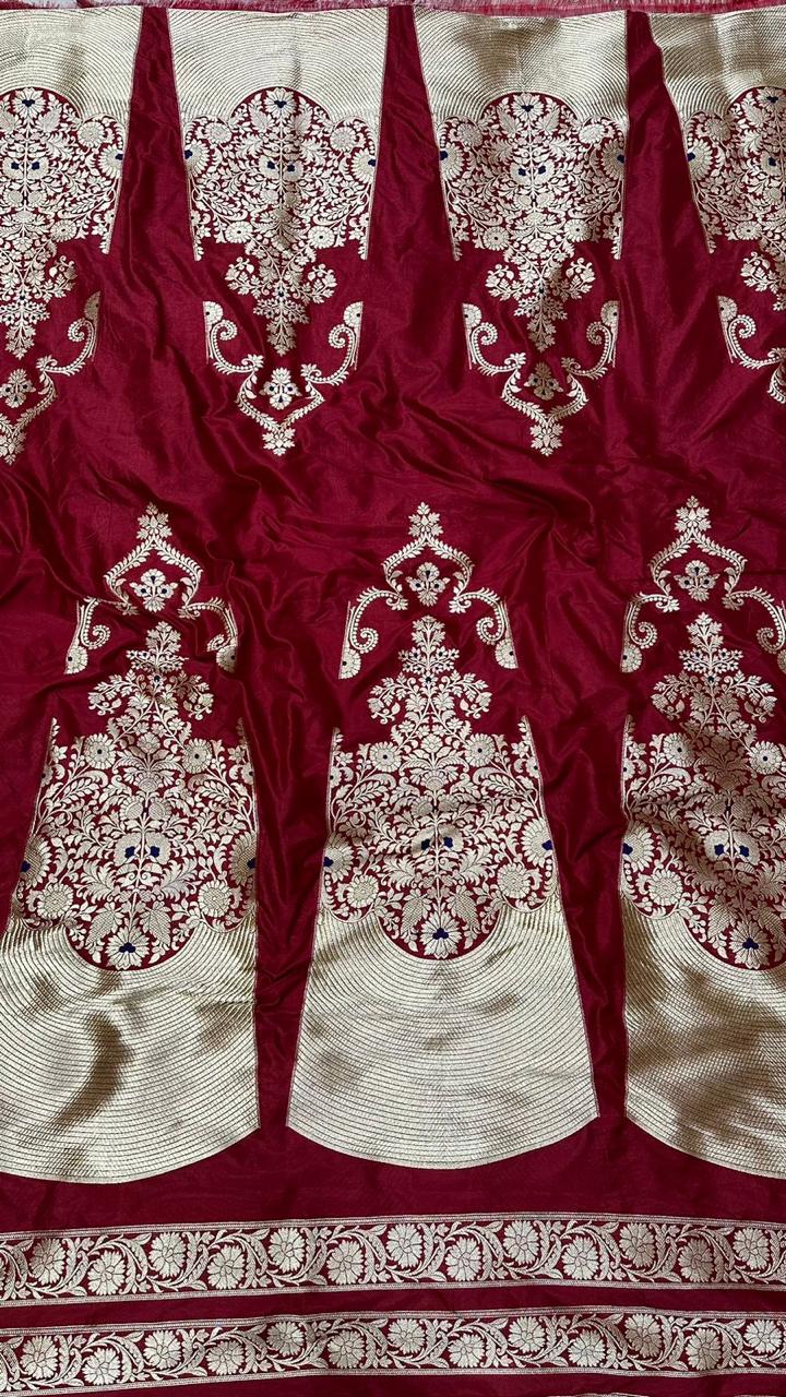 Handloom Pure Banarasi Katan Silk Bridal Lehenga