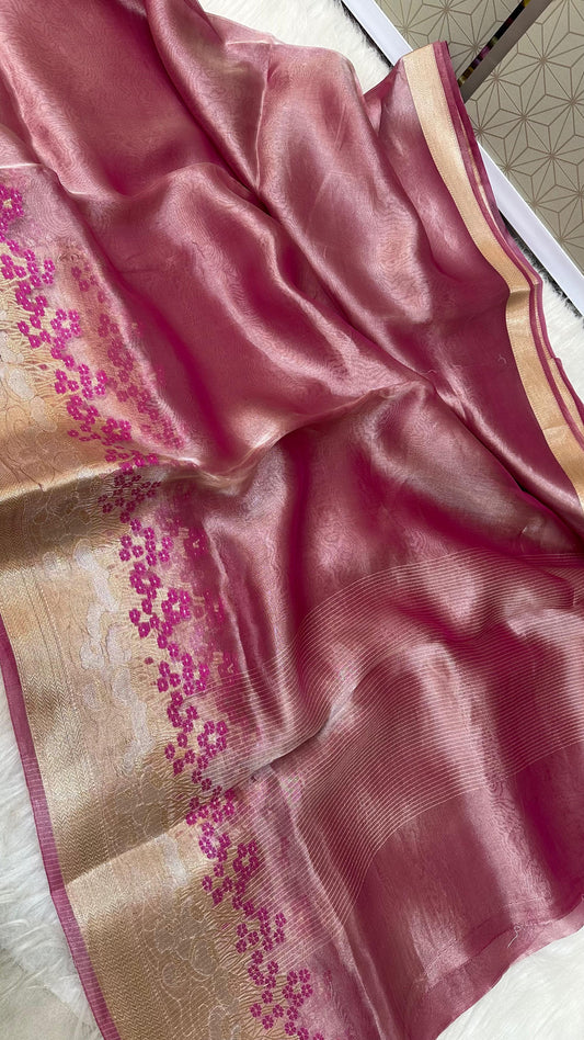 Rani Pure Tissu silk meena border saree