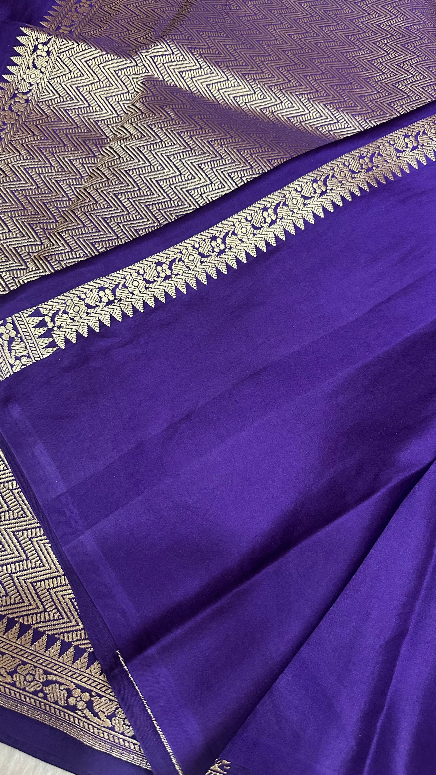 Germon Blue Mashru silk handloom banarasi saree