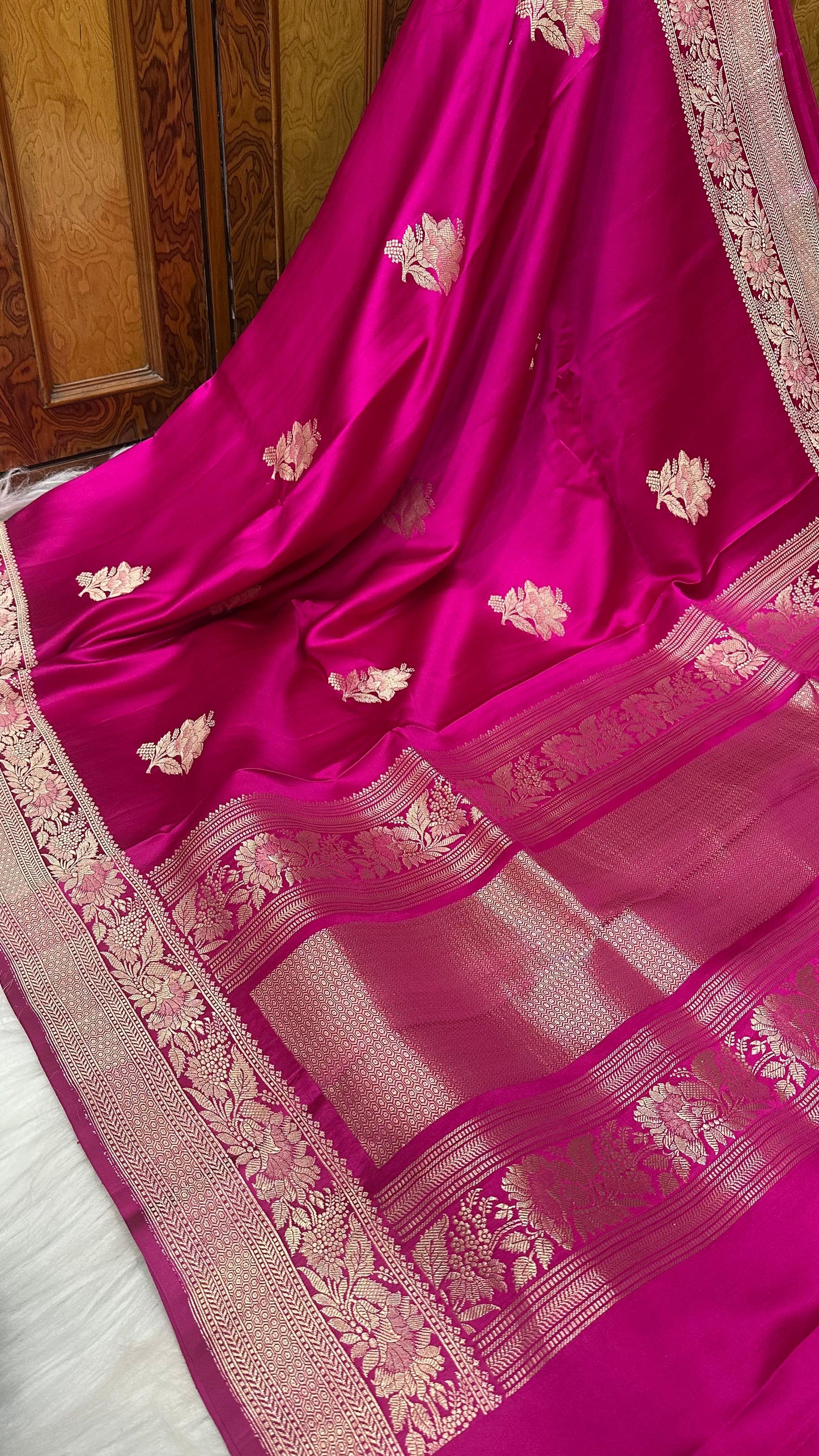 Marganta Mashru silk handloom banarasi saree