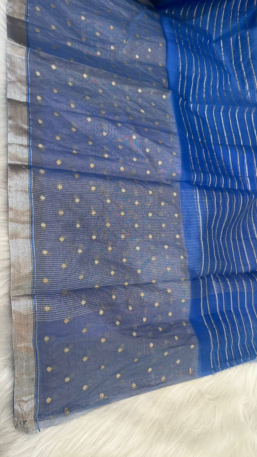 Pure Organza Silk Zari Buti Zari Lines Design Saree