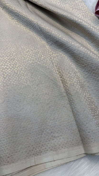 Handloom Pure Banarasi katan silk silver zari brocade light weight saree