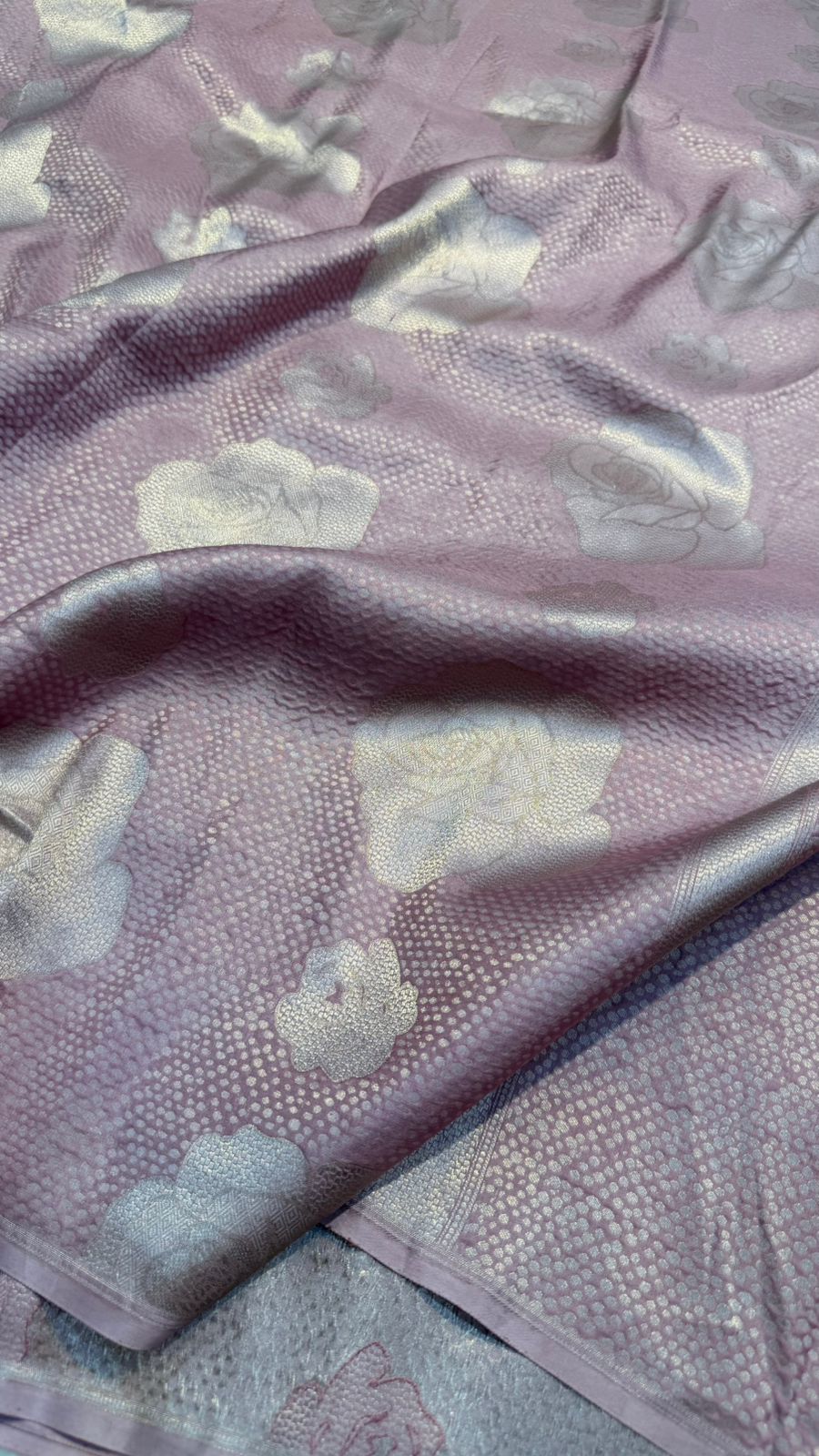 Handloom Pure Banarasi katan silk silver zari brocade light weight saree