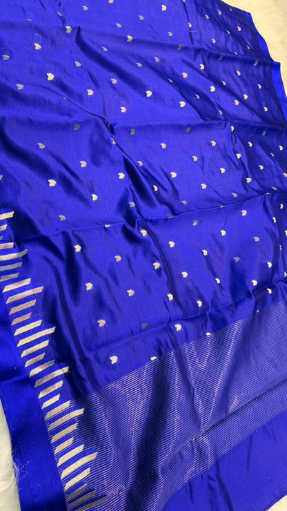 Pure Banarasi Soft Mango Silk Mashru Border Saree