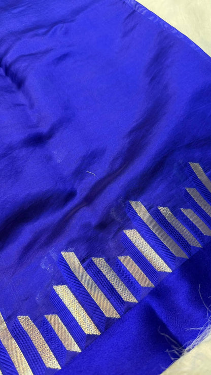Pure Banarasi Soft Mango Silk Mashru Border Saree