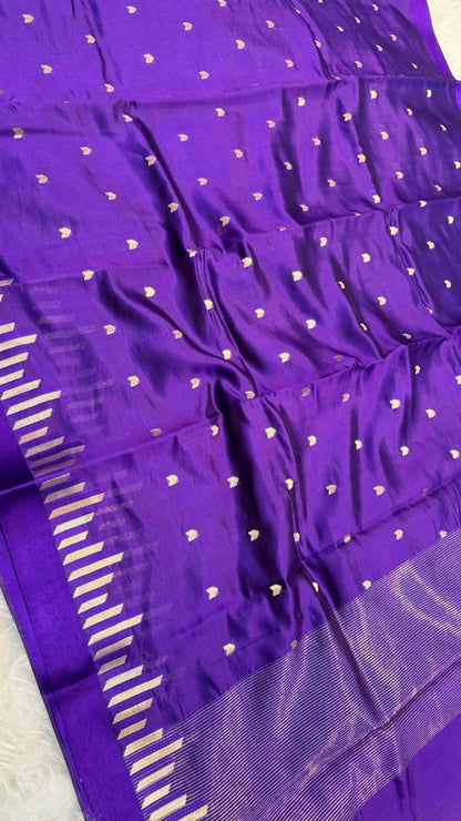 Pure Banarasi Soft Mango Silk Mashru Border Saree