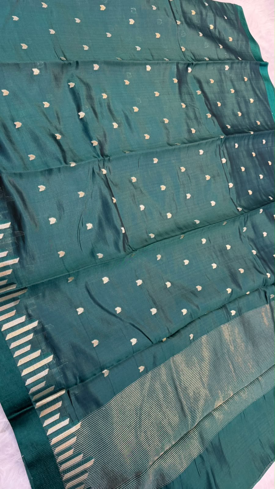 Pure Banarasi Soft Mango Silk Mashru Border Saree