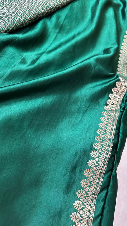 Handwoven Pure Banarasi mashru silk Sona Rupa kaduwa buta Work Saree