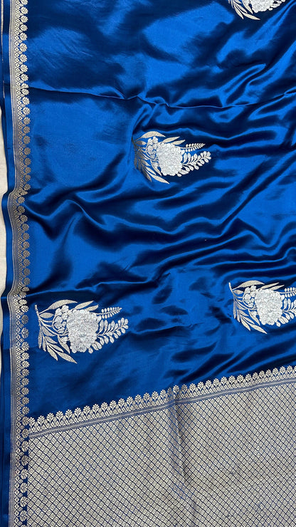 Handwoven Pure Banarasi mashru silk Sona Rupa kaduwa buta Work Saree