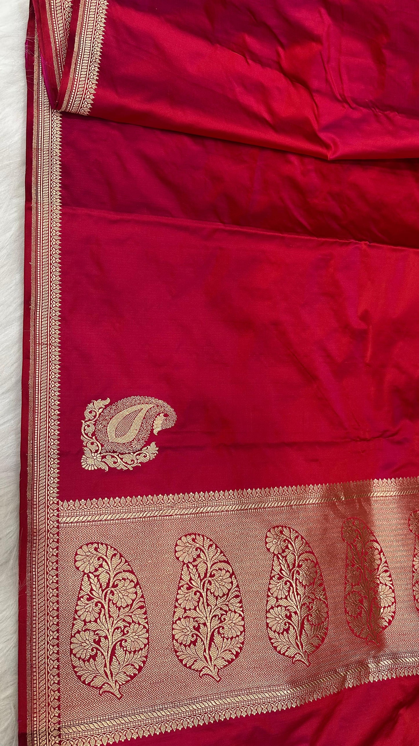 Handloom Pure Satin Silk Koniya Design Banarasi Saree