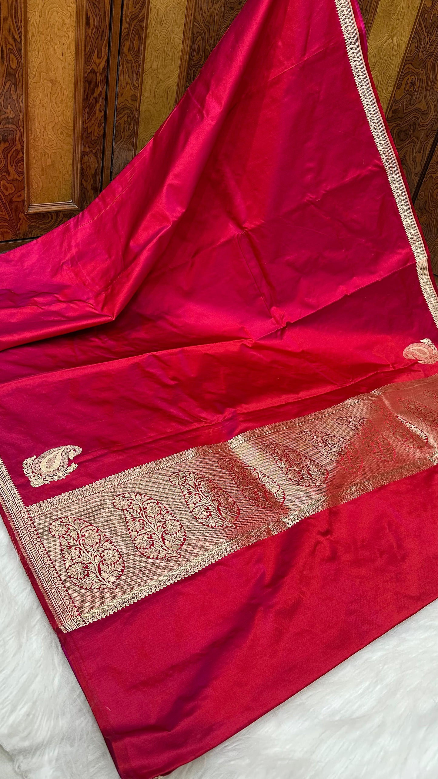 Handloom Pure Satin Silk Koniya Design Banarasi Saree