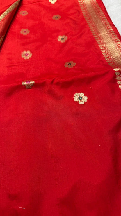 handwoven Pure katan silk kaduwa weave saree