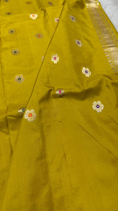 handwoven Pure katan silk kaduwa weave saree