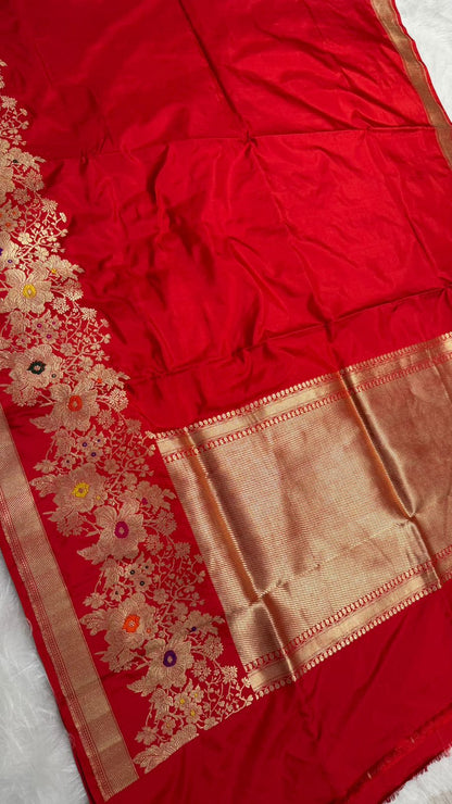 handwoven Pure katan silk kaduwa weave saree